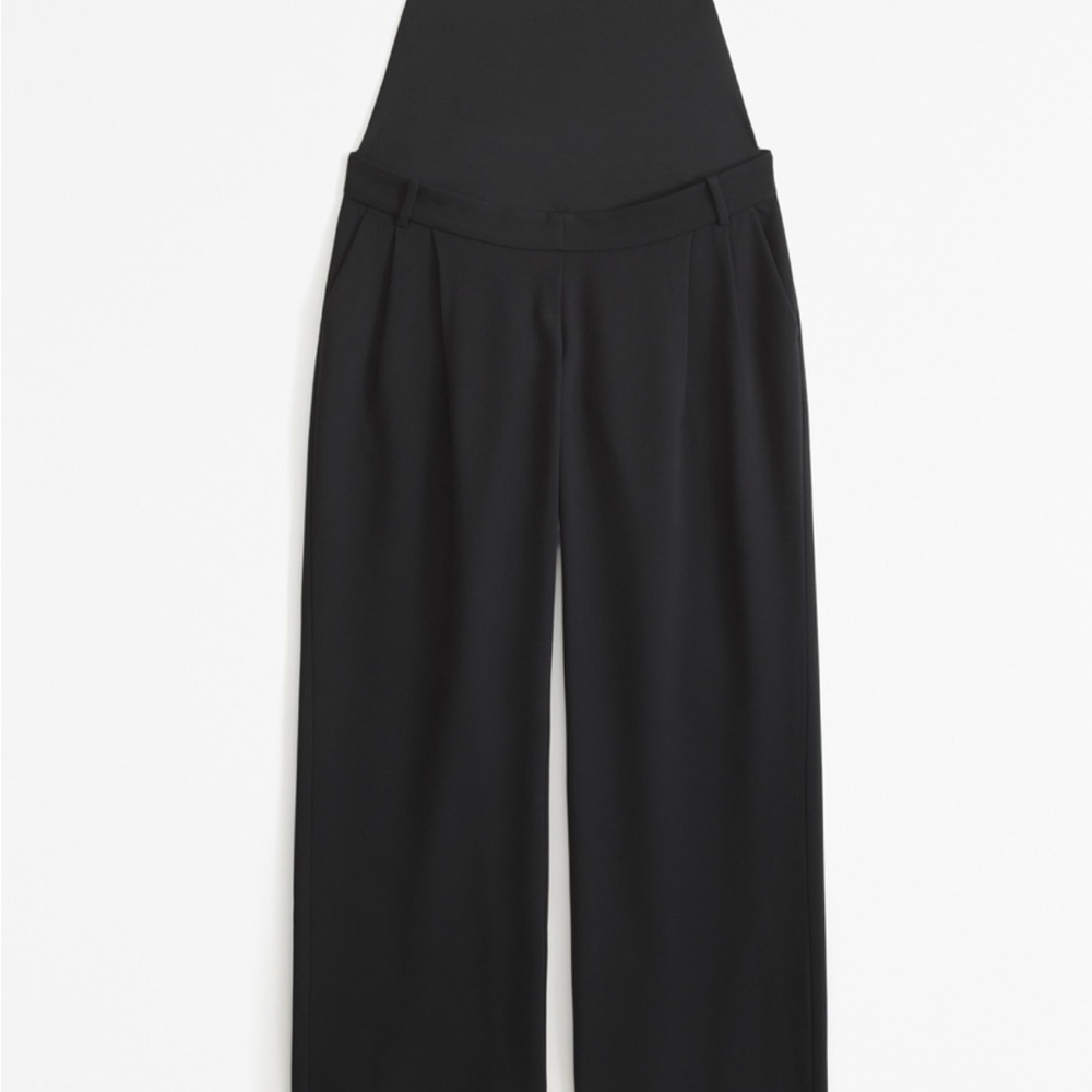 Abercrombie & Fitch Black Wide-Leg Jumpsuit Pants